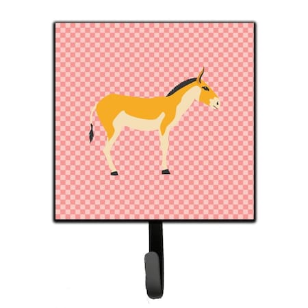 Carolines Treasures Turkmenian Kulan Donkey Pink Check Leash or Key Holder BB7854SH4